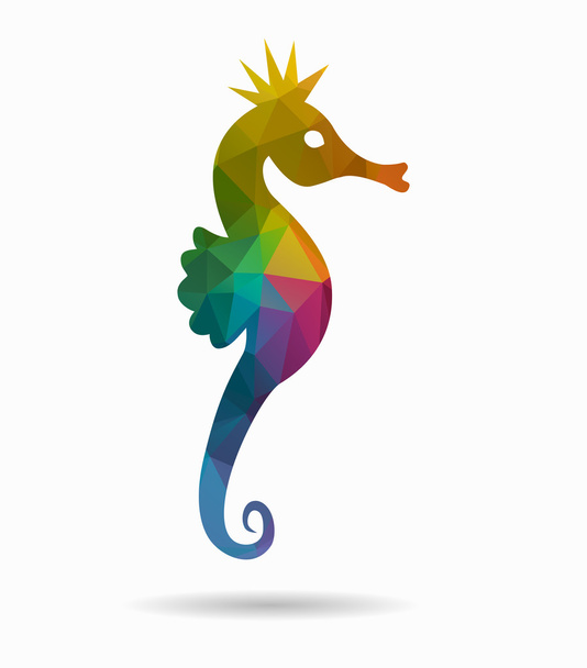 seahorse poly icon - Vector, Imagen
