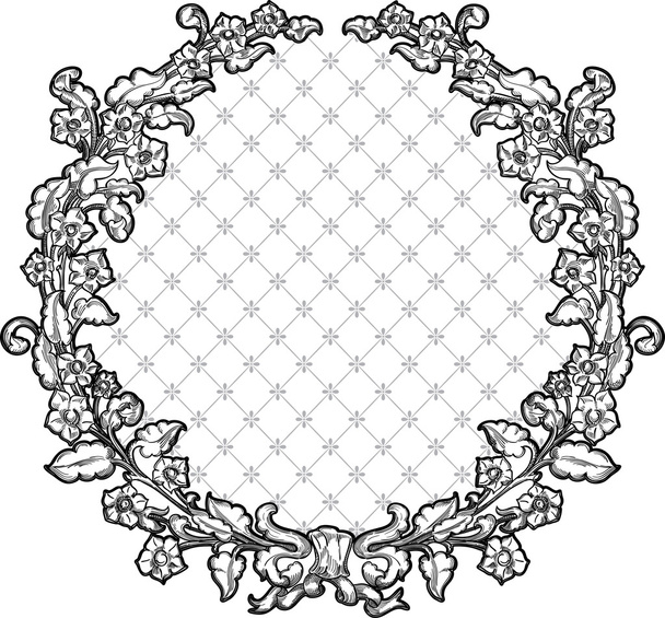 classic vintage frame with wreath - Vector, Image