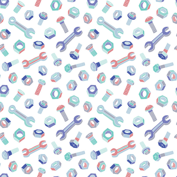 Washers and screws seamless pattern - Vector, Image