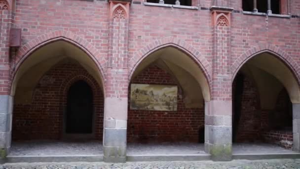 The Castle of the Teutonic Order in Malbork is the largest castle in the world by surface area. It was built in Marienburg, Prussia by the Teutonic Knights, in a form of an Ordensburg fortress. - Footage, Video