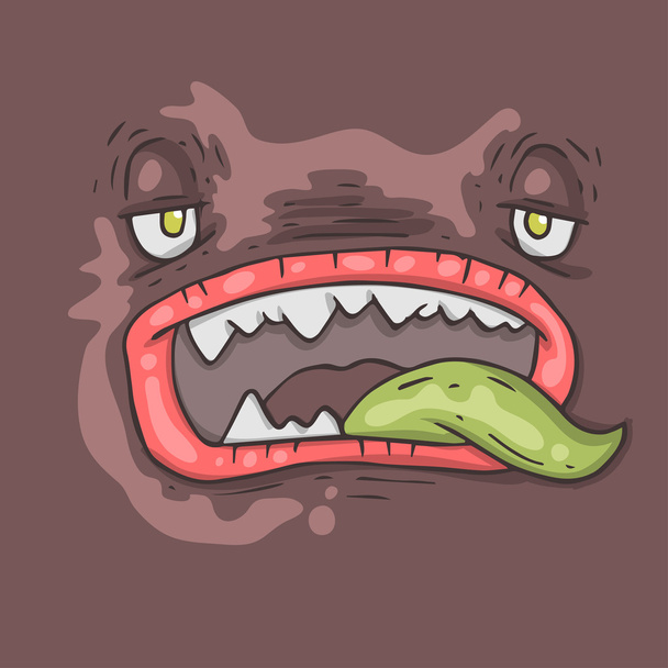 Cartoon monster gezicht - Vector, afbeelding