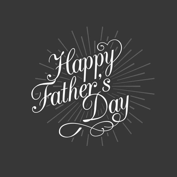 Happy father's day calligraphic design vector with swoosh lines design for father's day - Vecteur, image