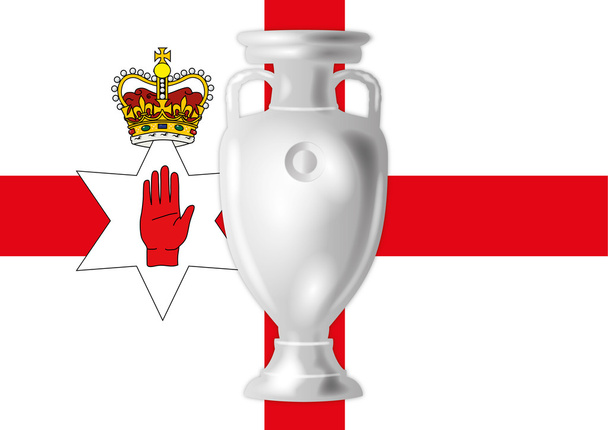 drapeau de l'Irlande du Nord avec coupe européenne footbal
 - Vecteur, image