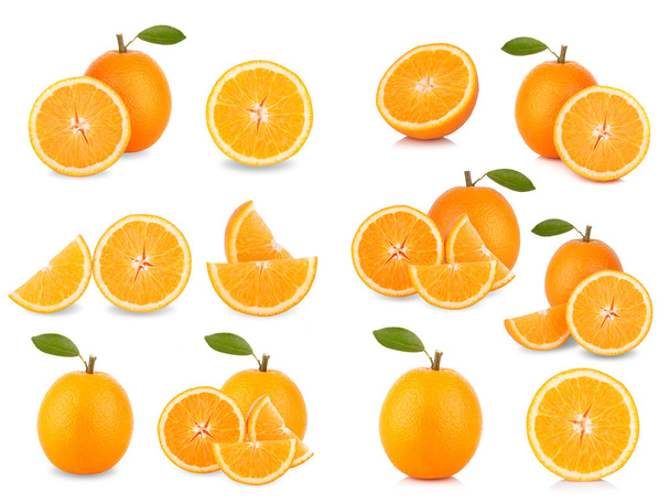 Коллекция апельсинов изолирована на белом
 - Фото, изображение
