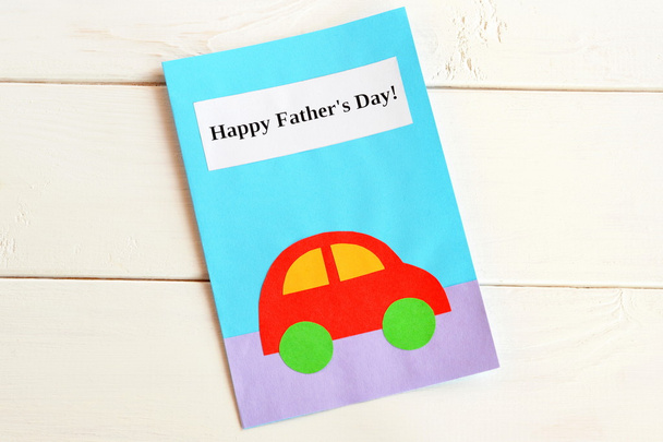 Greeting card father's day. Happy father's day. Kids crafts. Fathers day gifts and ideas  - Photo, Image