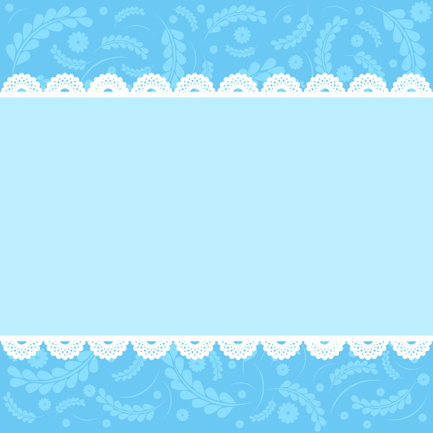 Blue floral greeting card - Vektör, Görsel