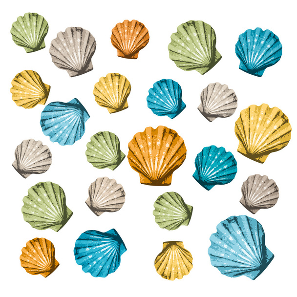 Shells background - Wektor, obraz