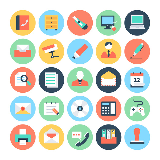 Office Colored Vector Icons 2 - Vector, imagen