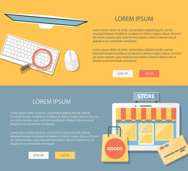 Internet shopping web banners - Vector, Image