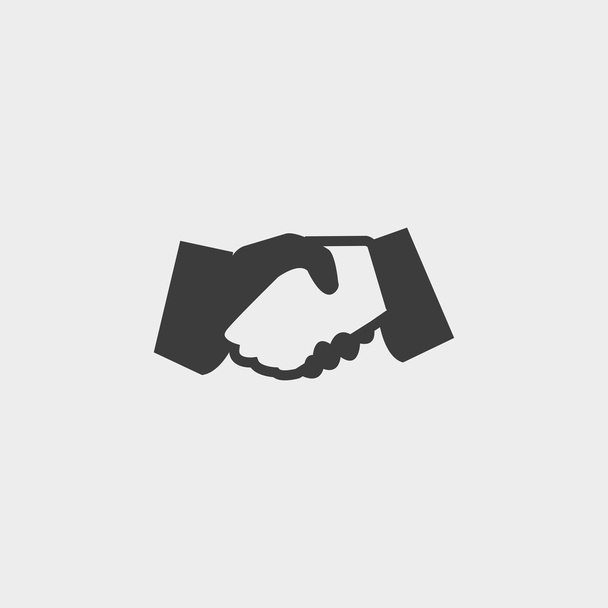 Handshake-Symbol in flachem Design in schwarzer Farbe. Vektorabbildung eps10 - Vektor, Bild
