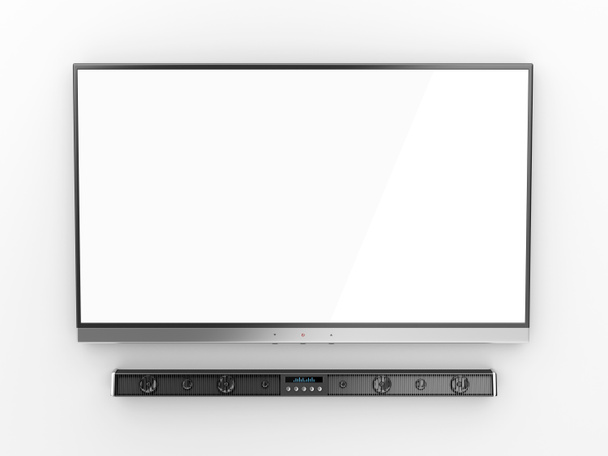 Плоский екран телевізор і звукова панель
  - Фото, зображення