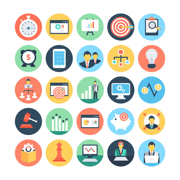 Project Management Colored Vector Icons 3 - Vector, Image