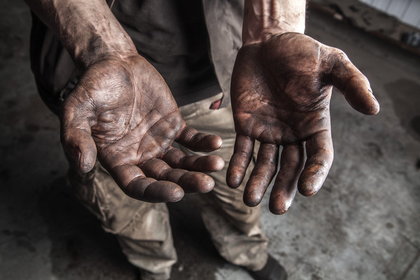 Dirty man hands - Foto, Imagen