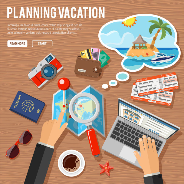 Planification de vacances concept
 - Vecteur, image