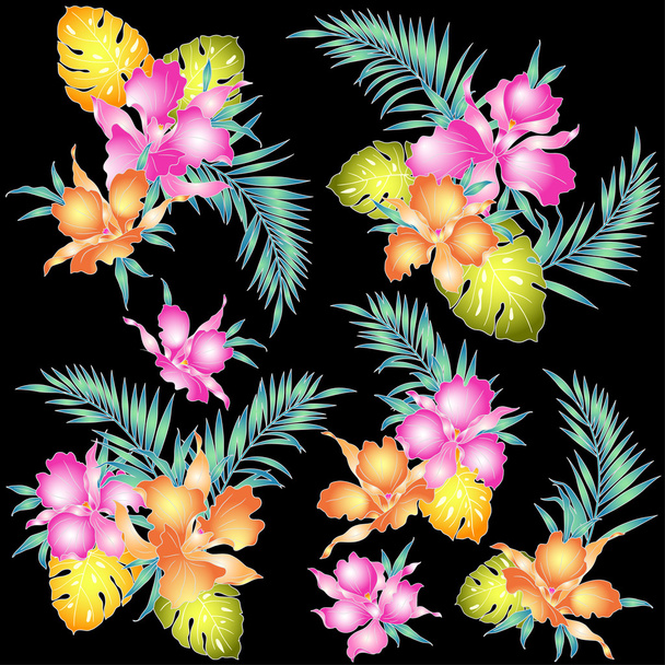 Tropische orchidee afbeelding - Vector, afbeelding