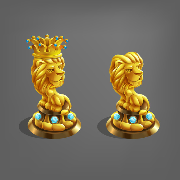 Reward golden lions with crown.   - Vector, Image