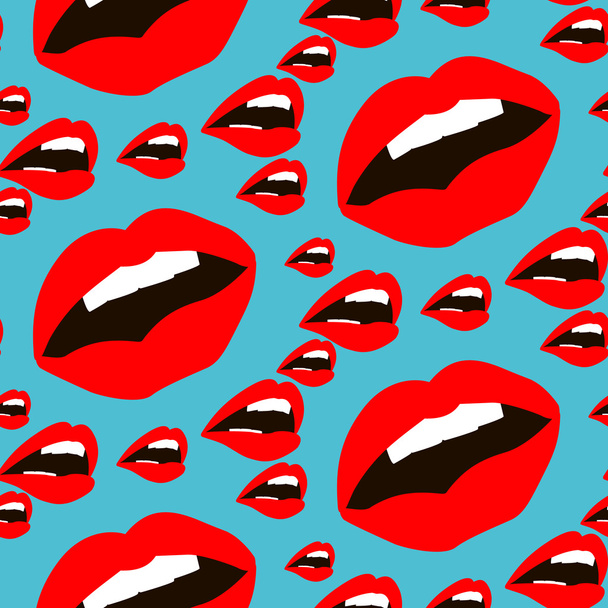 Lips seamless pattern. Cosmetics and makeup - Vector, Image