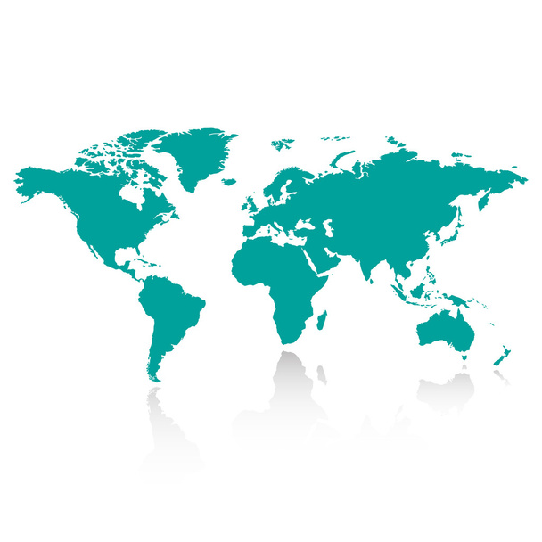 Gölge ile yeşil Dünya Haritası - Vektör, Görsel