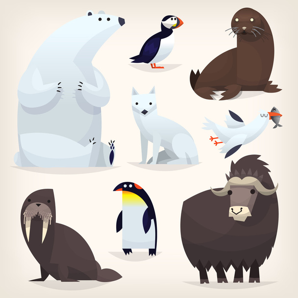 Arctische dieren ingesteld - Vector, afbeelding