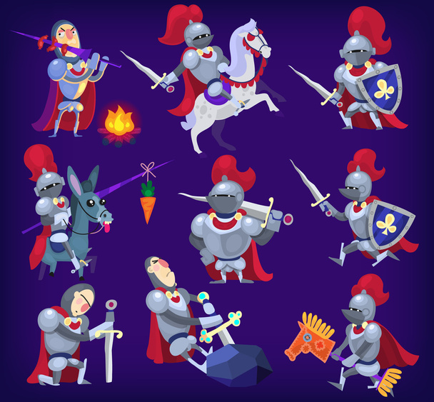 Set van edele ridders - Vector, afbeelding