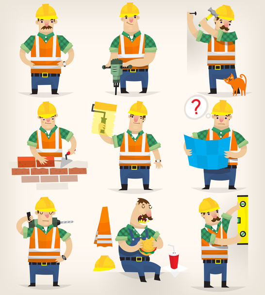 Construction site works - Vector, Image