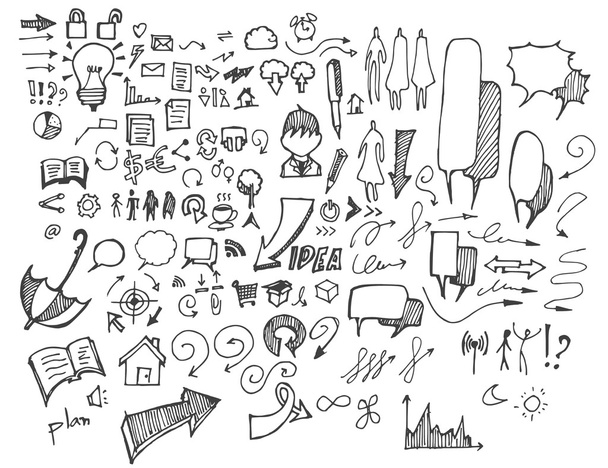 Business doodles sketch eps10 vector - Vector, imagen