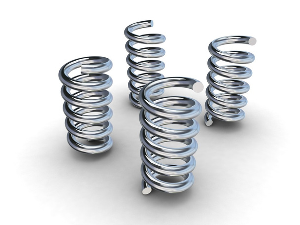 Chromed metal springs isolated on white - Fotó, kép