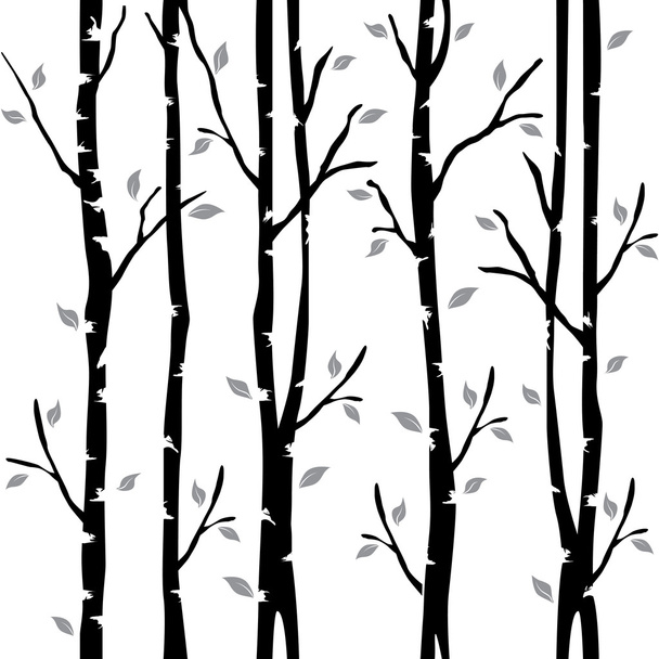 Abstract decorative trees. Autumn trees. Decorative alley. Vector seamless pattern. - Vector, Image