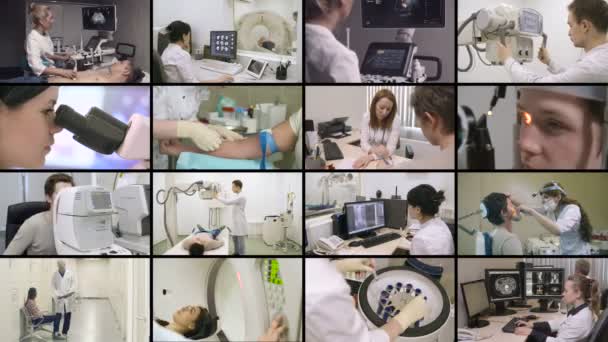Collage of video clips on medical theme - Footage, Video