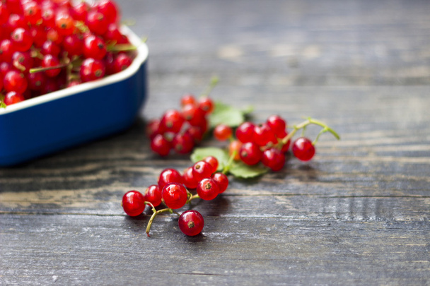 Fresh red currant on wooden table - Foto, immagini