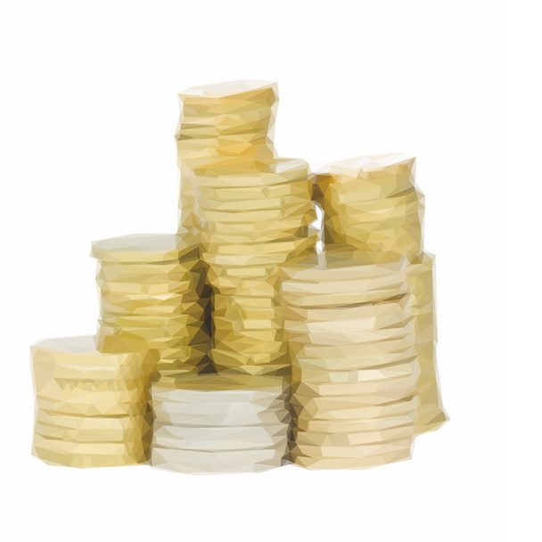 golden coins in stacks - ベクター画像