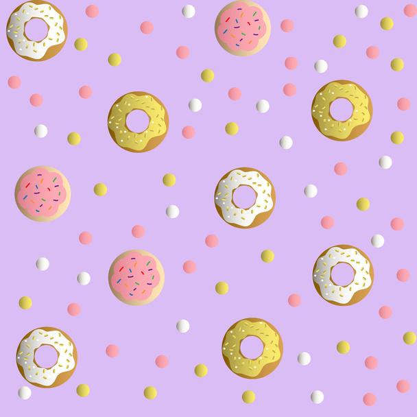 Muster mit Keksen und Donuts - Vektor, Bild
