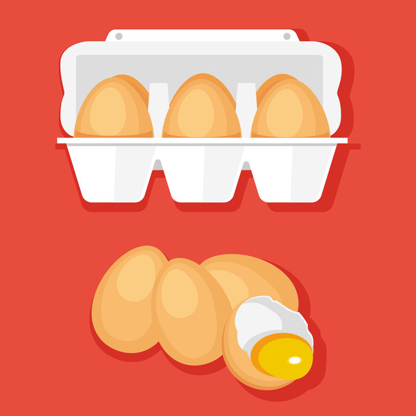 Vektorové ilustrace vajec v kontejneru - Vektor, obrázek