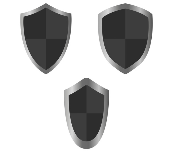 set of illustrated shields - 写真・画像