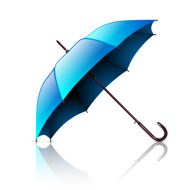 Open Blue Umbrella Isolated on a White Background.  - Vettoriali, immagini