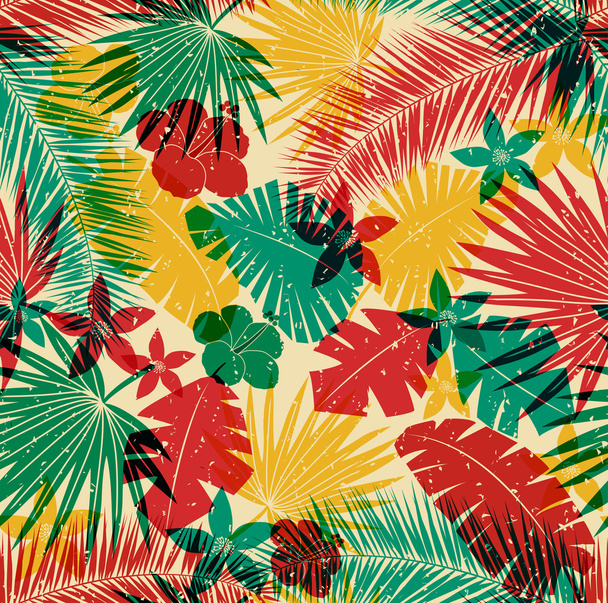 Seamless tropical jungle pattern - Vector, Image