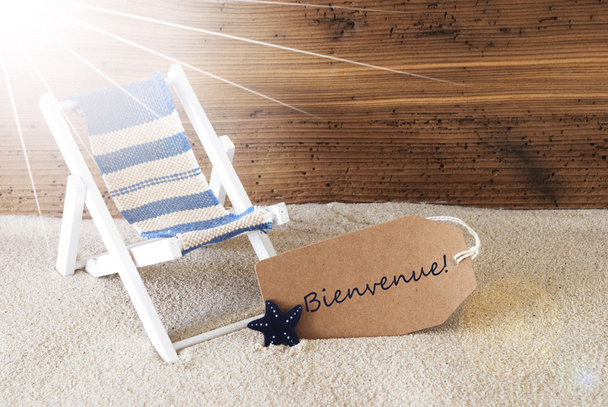 Summer Sunny Label, Bienvenue Means Welcome - Photo, Image