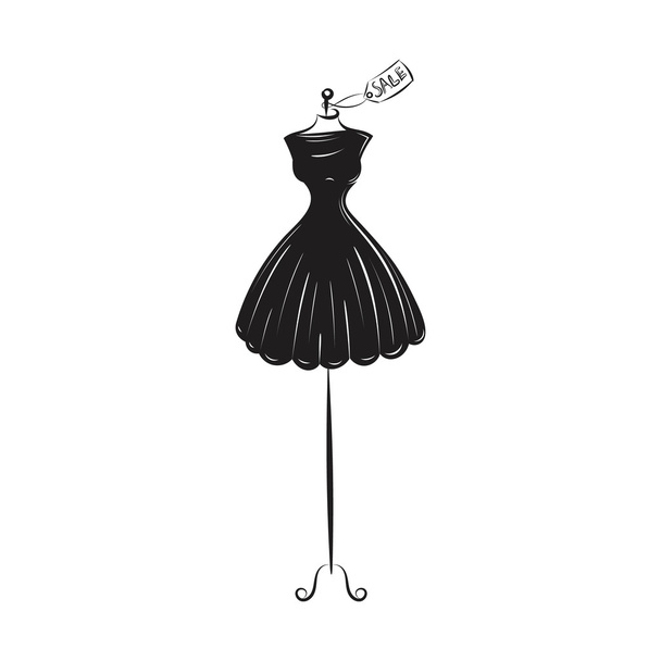 ダミーのドレス手描きのイラスト - ベクター画像