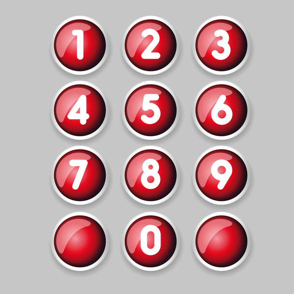 Вектор набора красных кнопок
 - Вектор,изображение