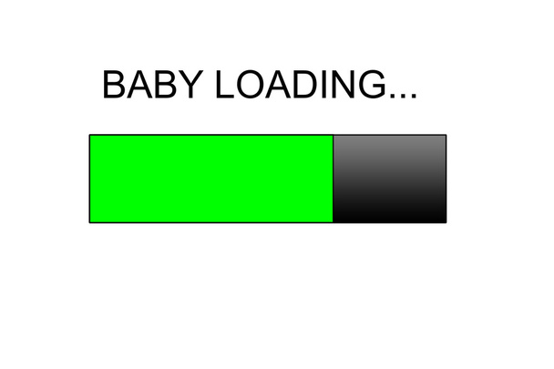 Μαύρο και πράσινο εικονίδιο μπαρ φόρτωσης με κείμενο μωρό φόρτωση  - Φωτογραφία, εικόνα
