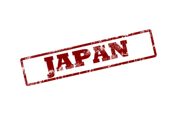 Roter Grunge-Stempel mit Text JAPAN isoliert auf weißem Hintergrund - Foto, Bild