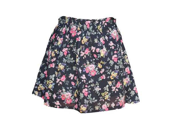 Stylish summer flower skirt isolated on white background - Photo, Image