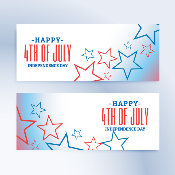 happy 4th of july independence day banners and headers - Vektor, Bild