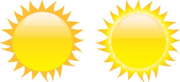 Set of glossy sun images - Vector, Image