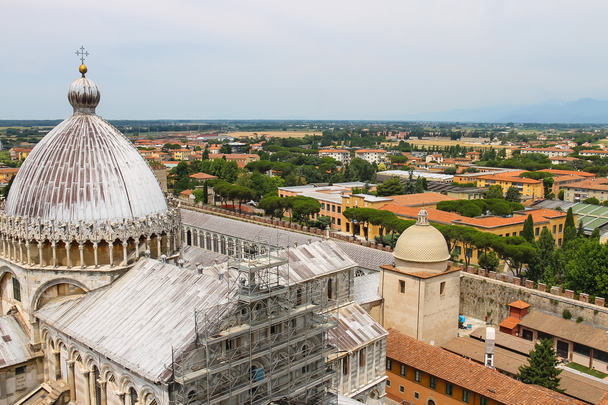 Pohled od šikmé věže katedrály (Duomo di Pisa), Itálie - Fotografie, Obrázek