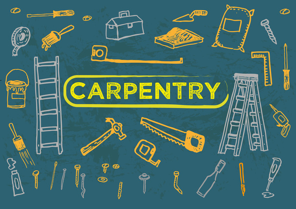 Carpentry Tools Set One Doodle taideteos. Muokattava clip Art
. - Vektori, kuva