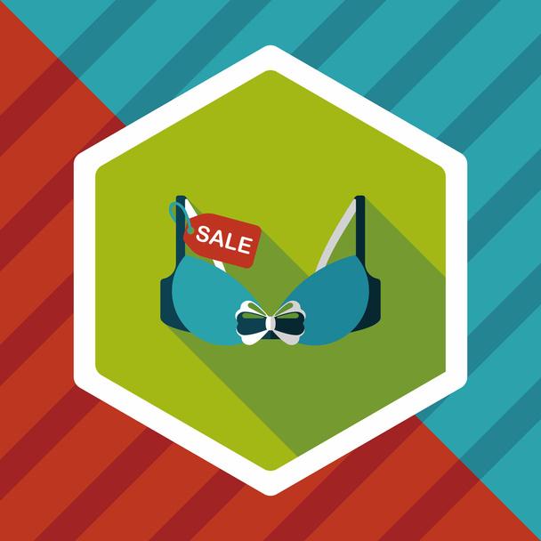 shopping sale underwear bra flat icon with long shadow,eps10 - Вектор, зображення