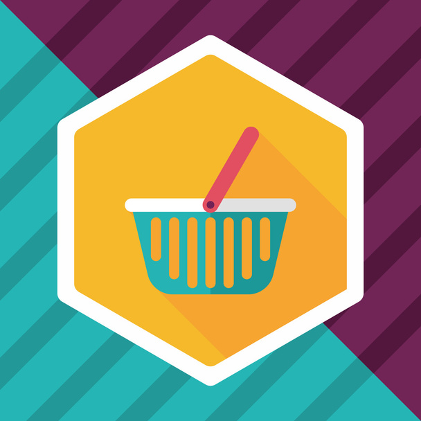 shopping basket flat icon with long shadow,eps10 - Vector, Imagen
