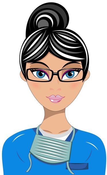 Doctor Surgeon Woman Portrait Isolated - Vector, Image