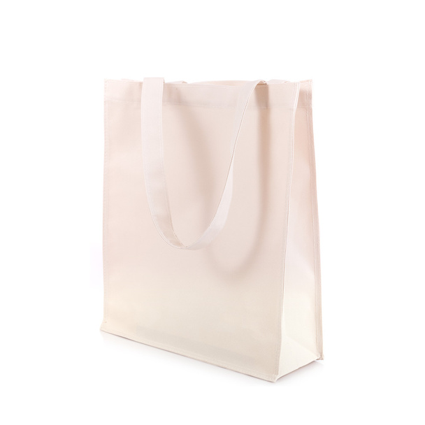 White cotton bag isolated on white  - 写真・画像